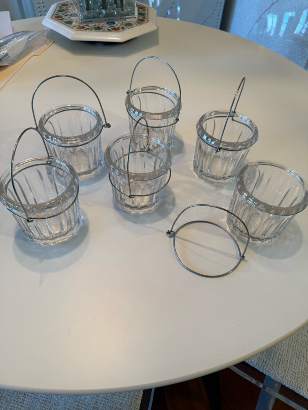 Set of 6 TAG Votive Tea Light Candle Holder Lantern Clear Glass